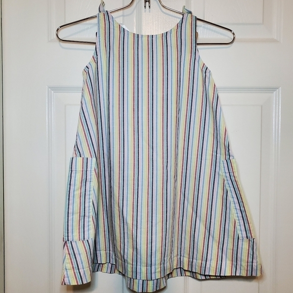 Hanna Andersson Sz 5 Dress Sundress Trapeze Swing Sleeveless Pockets Rainbow - Picture 5 of 9